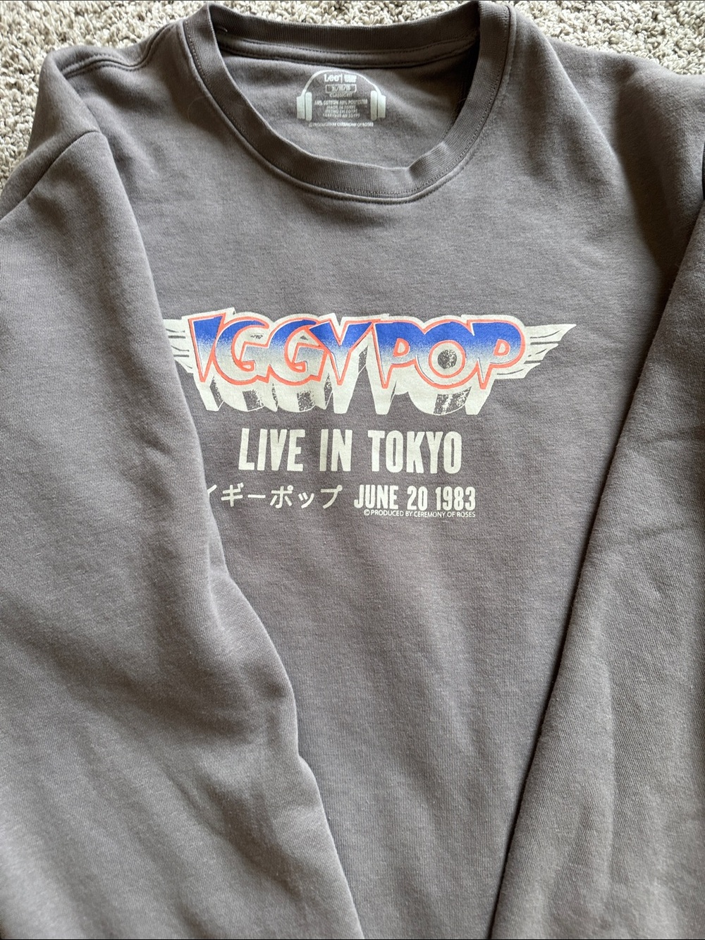 Lee Gray Iggy Pop 'Live in Tokyo' Graphic Crewneck